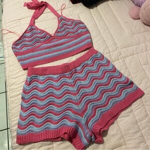 Striped Pink and Blue set